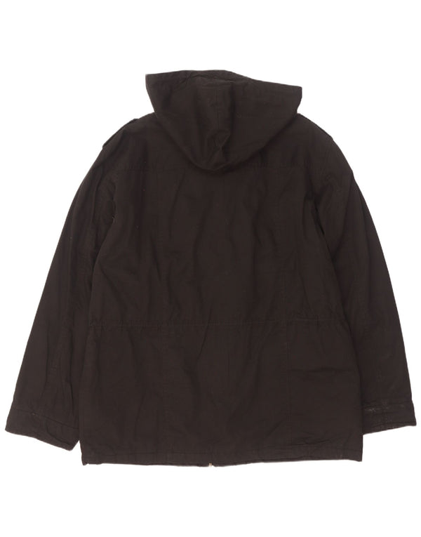 Quiksilver Herre Hætte Military Jacket UK 42 XL Sort Bomuld