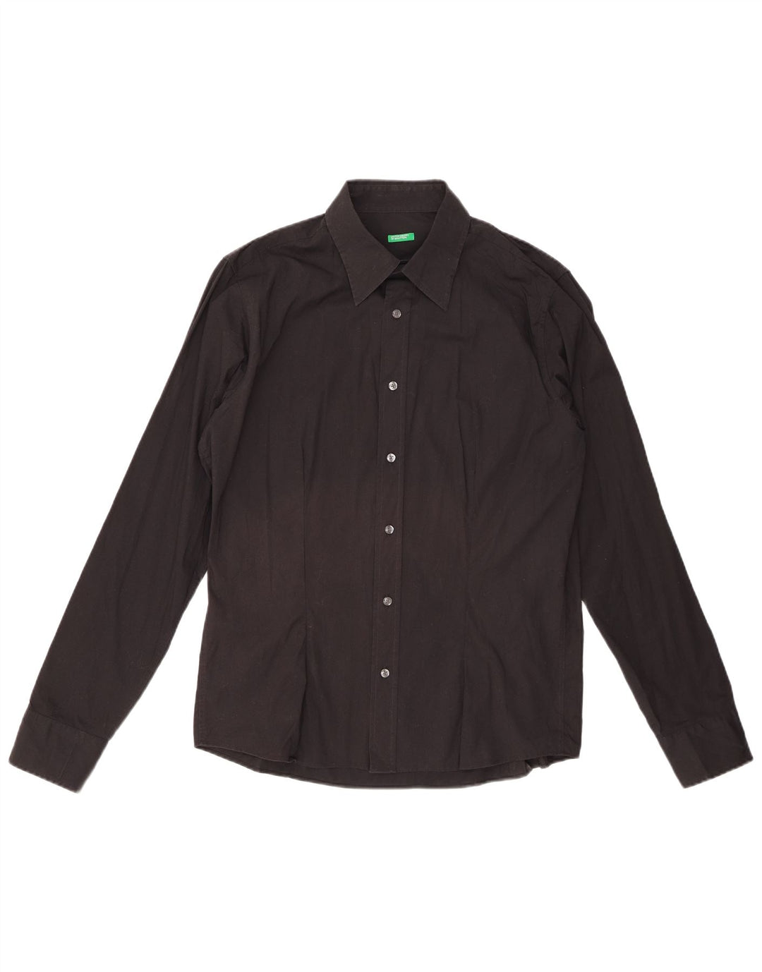 BENETTON Herreskjorte XL Sort Bomuld