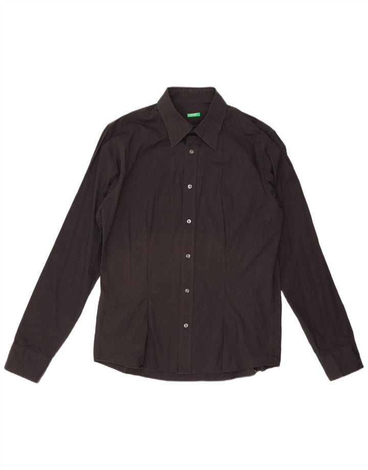 BENETTON Herreskjorte XL Sort Bomuld