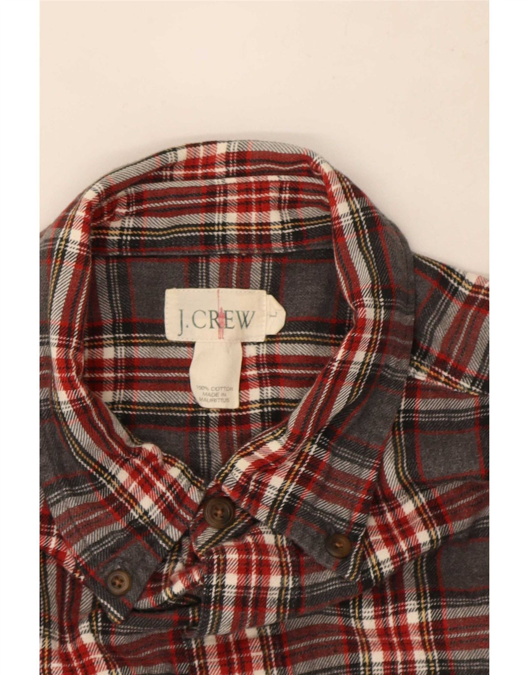 J. Crew Herre flannelskjorte Stor grå ternet bomuld