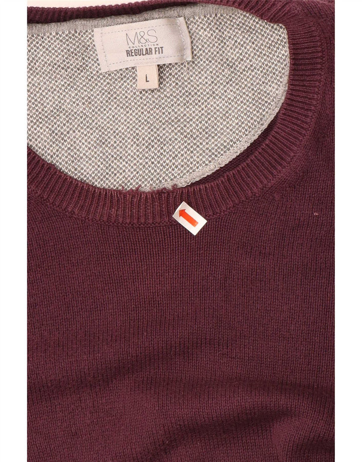 Marks & Spencer Herre Regular Fit Jumper Sweater med rund hals Stor lilla