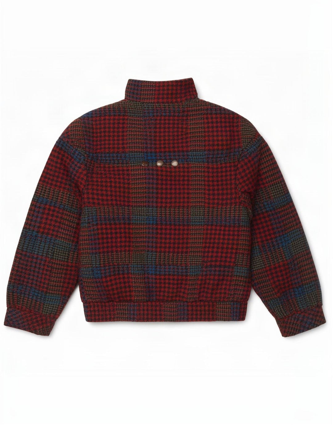 Vintage bombeflyjakke til kvinder UK 10 Small Red Houndstooth