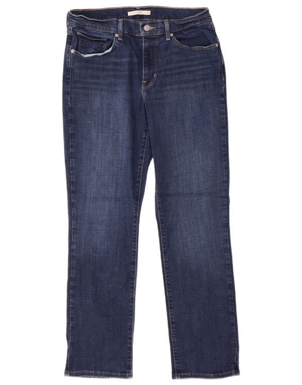 LEVI'S Dame Classic Fit Straight Jeans US 10 Large W30 L30 Blå Bomuld