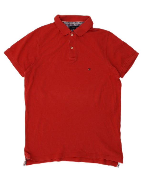 Tommy Hilfiger Herre Slim Fit Polo Shirt Lille Rød Bomuld