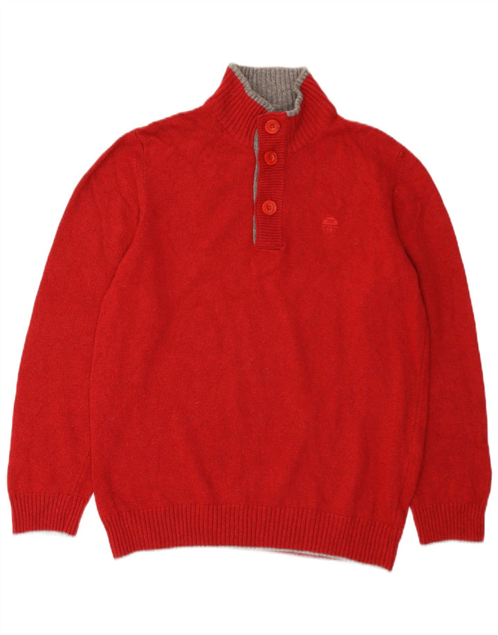 North Sails Herre Button Neck Jumper Sweater Large Red
