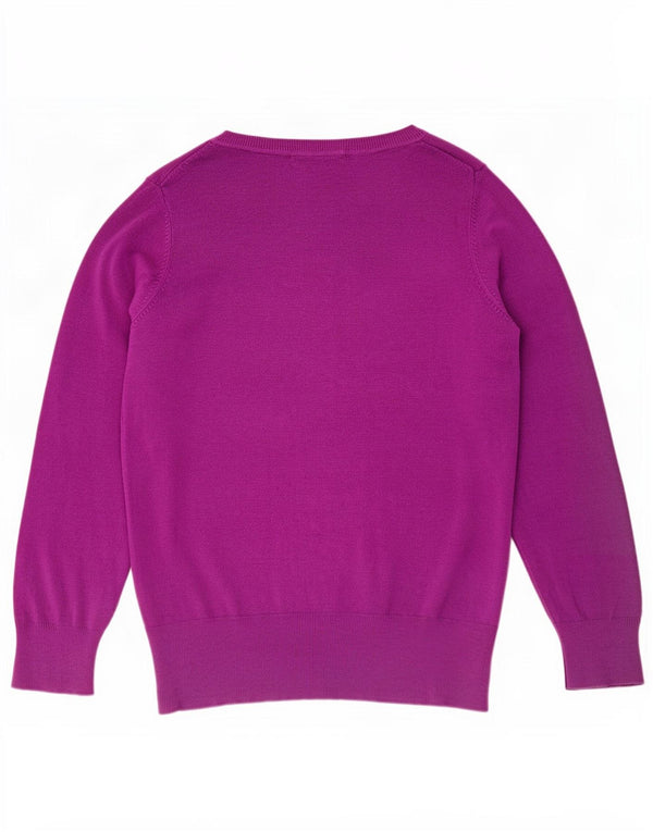 Marks & Spencer Womens V-Neck Jumper Sweater UK 16 Large Purple Viscose