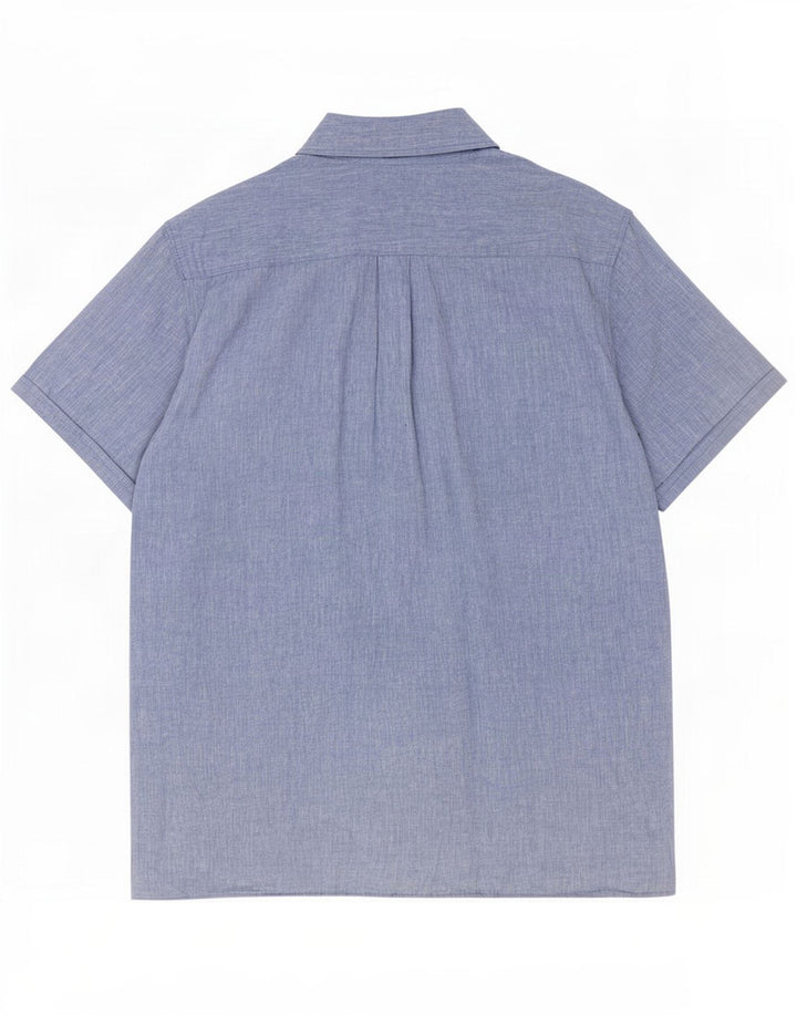 Barbour Herre Kortærmet Regular Fit Skjorte Large Blue Linen