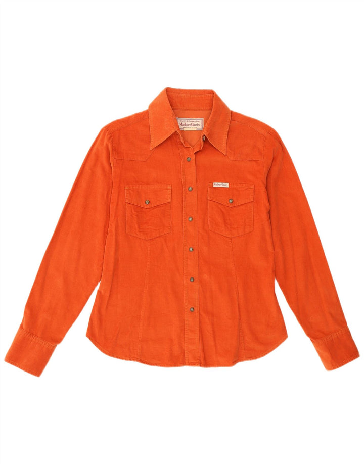 Marlboro Classics Dame Langærmet Shirt UK 10 Small Orange Classic