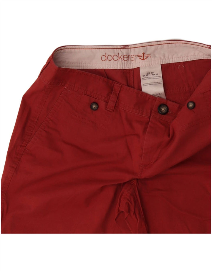 DOCKERS Chino Shorts til kvinder US 6 Medium W30 Orange Bomuld