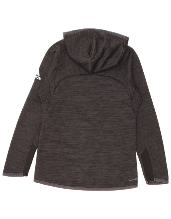 Adidas drenge Climaheat hættetrøje med lynlås 11-12 år grå flækket polyester