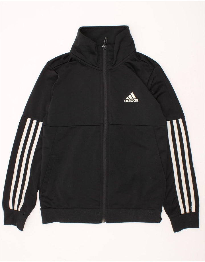ADIDAS Boys Tracksuit Top Jacket 9-10 Years Black Polyester Vintage Adidas and Second-Hand Adidas from Messina Hembry 