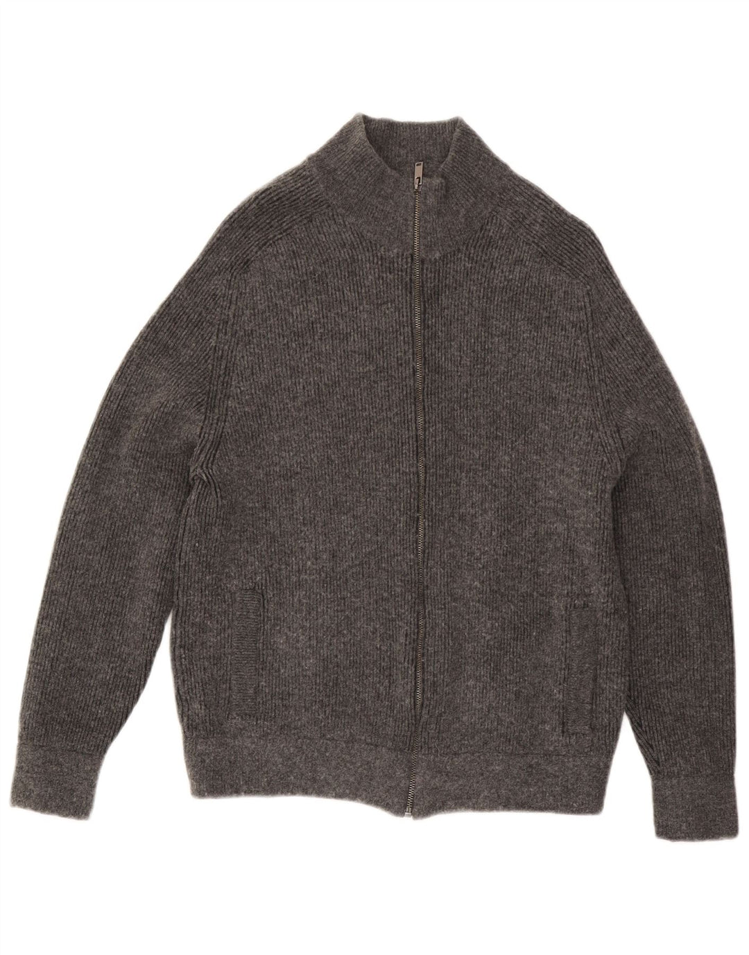 Marks & Spencer Herre Cardigan Sweater Stor Grå Bomuld