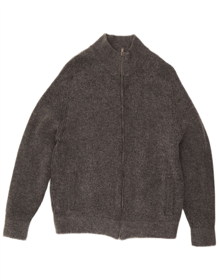 Marks & Spencer Herre Cardigan Sweater Stor Grå Bomuld
