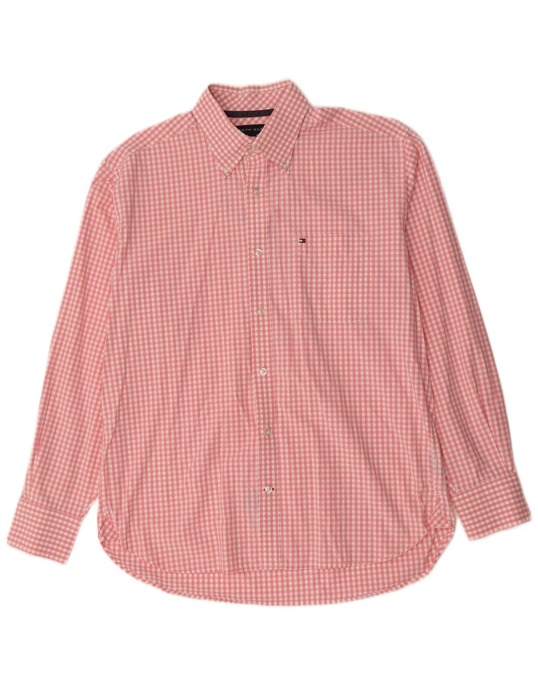 TOMMY HILFIGER Herreskjorte Medium Pink Gingham Bomuld
