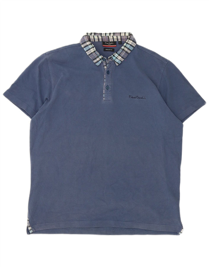 Pierre Cardin Herre Regular Fit Polo Shirt Stor blå ternet bomuld