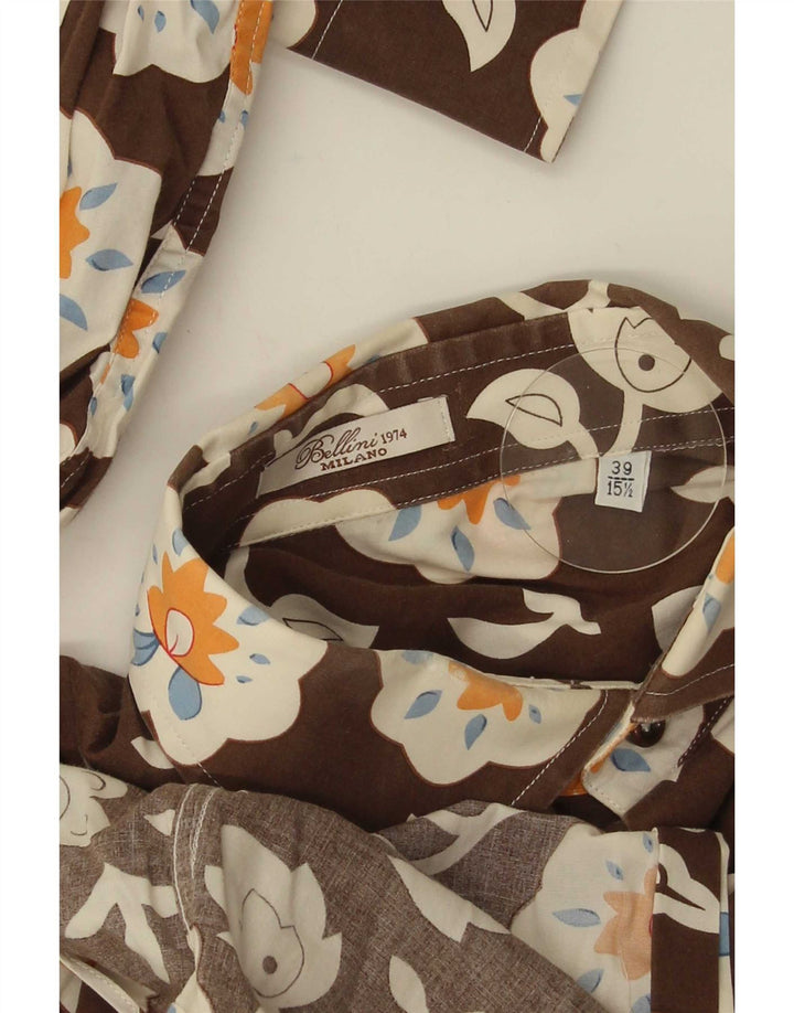 Bellini Herreskjorte Suze 39 15 1/2 Medium Brown Floral
