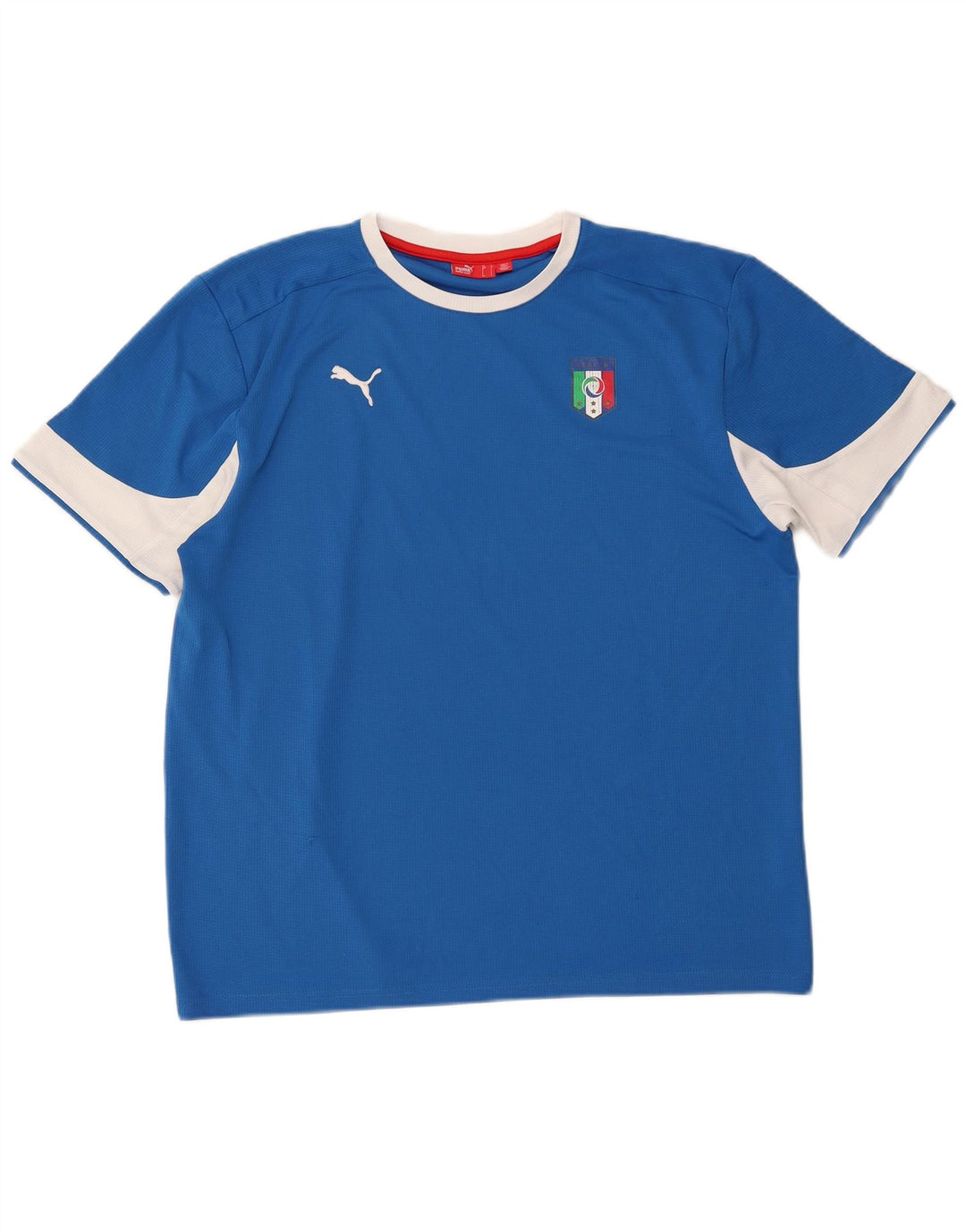 Puma Herre Italia Grafisk T-Shirt Top Stor Blå Colourblock