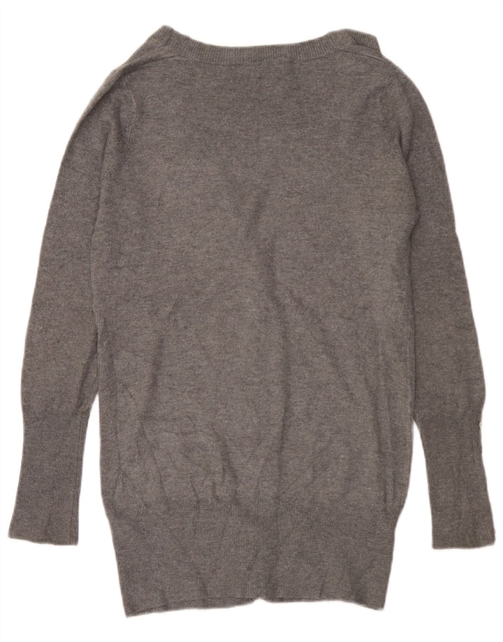 Zara Dame Cardigan Sweater UK 12 Medium Grey Rayon