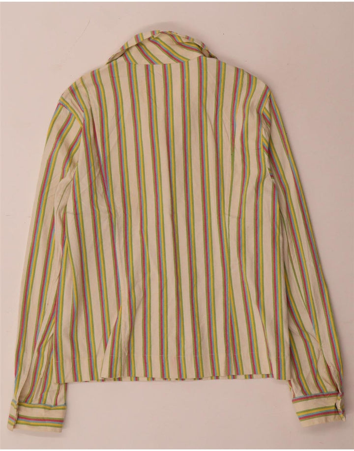 Vintage dameskjorte bluse IT 48 XL flerfarvet stribet bomuld