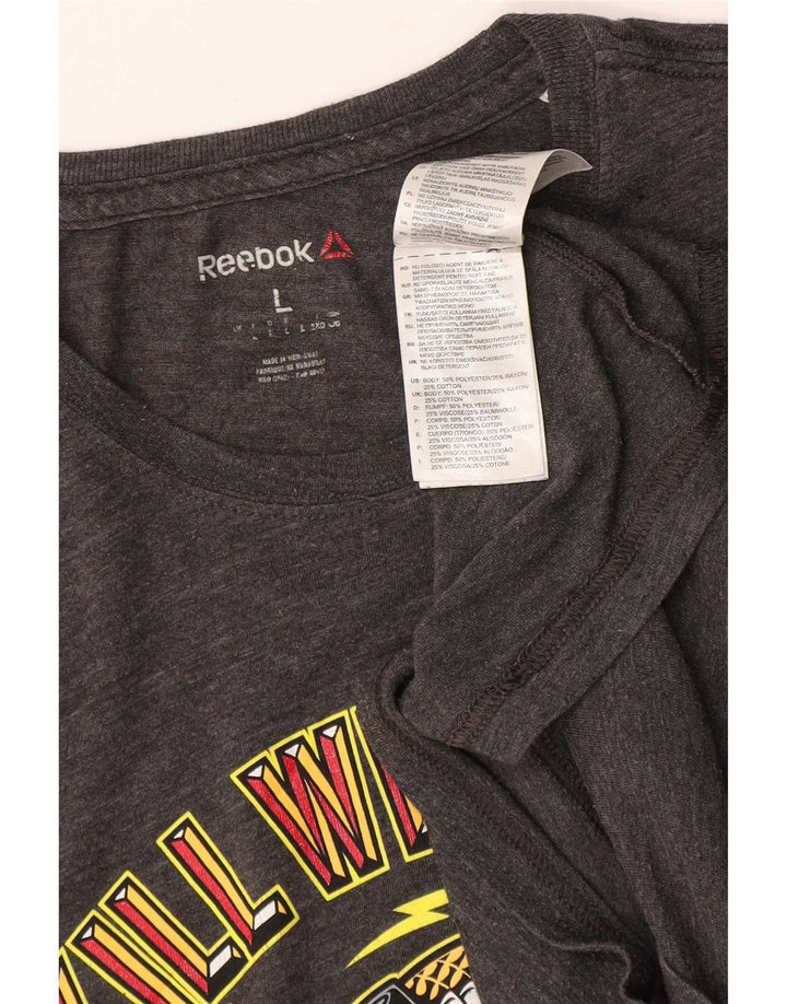Reebok Herre Grafisk T-Shirt Top Stor Grå Polyester