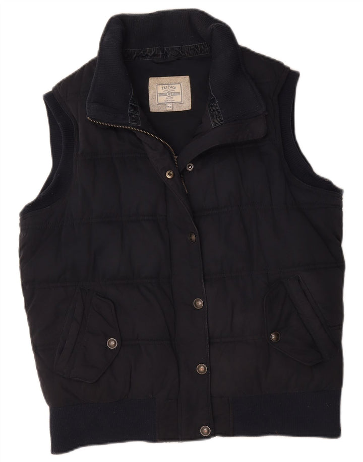 Fat Face Dame Polstret Gilet UK 14 Large Navy Blue Polyester
