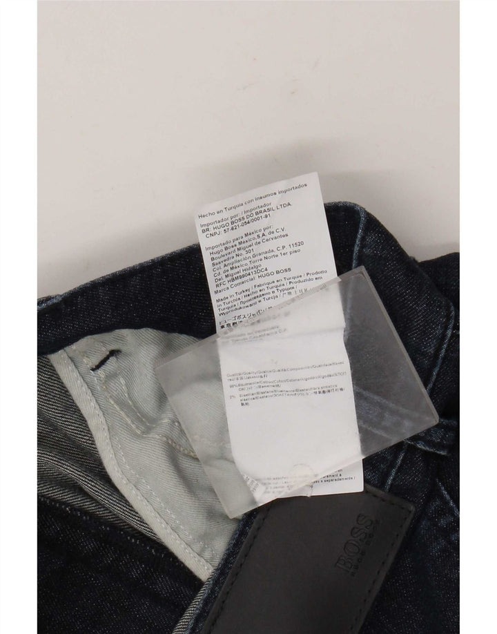 Hugo Boss Straight Jeans til mænd W32 L32 Marineblå bomuld