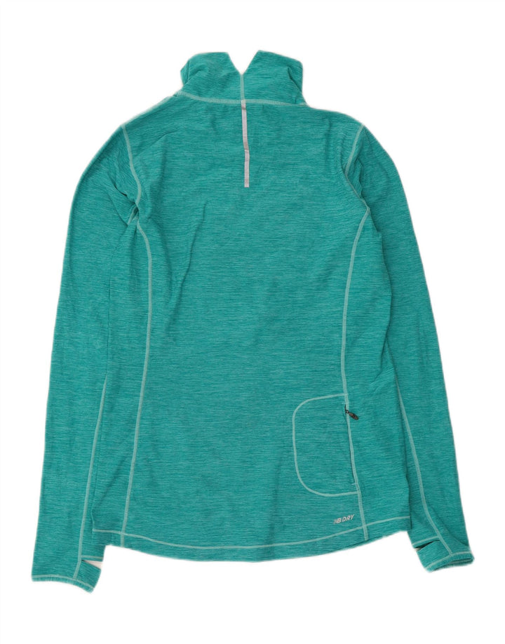 New Balance Womens Zip Neck Pullover Træningsdragt Top UK 12 Medium Green