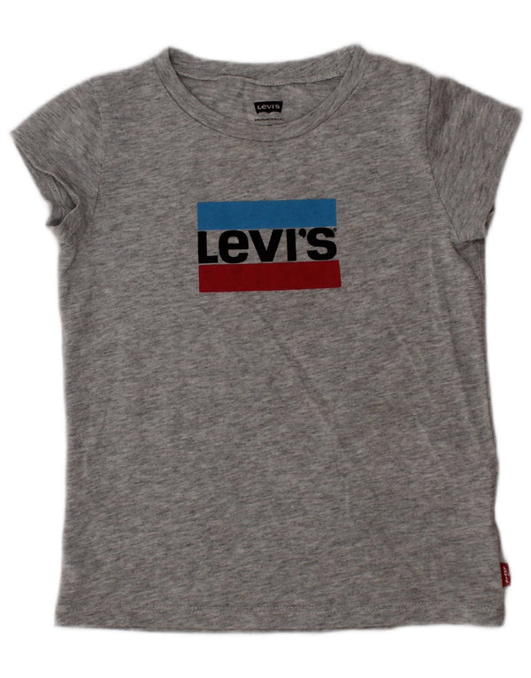LEVI'S piger grafisk t-shirt top 3-4 år grå bomuld