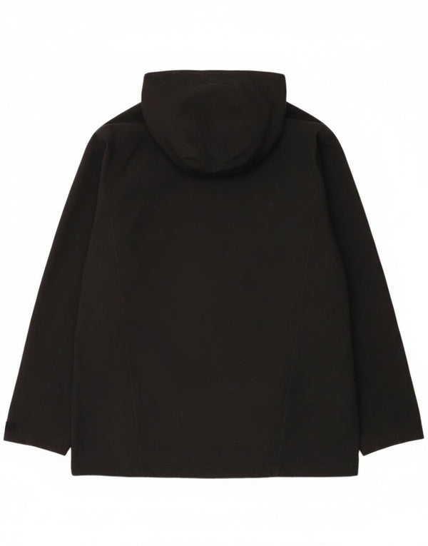 Jack Wolfskin Regnjakke med hætte til mænd UK 40/42 Stor sort polyamid