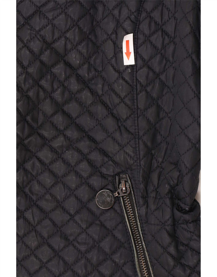 Massimo Dutti Dame Quiltet Gilet UK 18 XL Sort Polyester