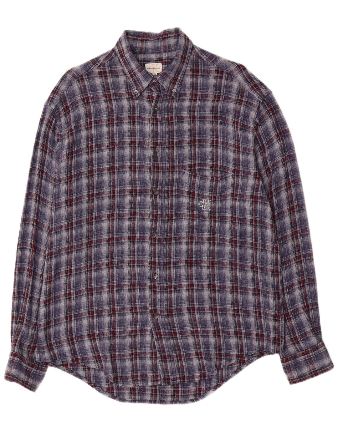 Calvin Klein Jeans Herre Flanelskjorte Stor blå ternet