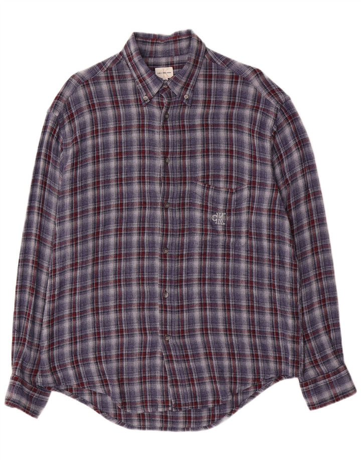 Calvin Klein Jeans Herre Flanelskjorte Stor blå ternet