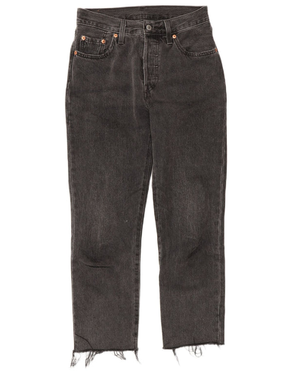 Levi's Womens 501 Højtaljede lige jeans W25 L26 Grå bomuld