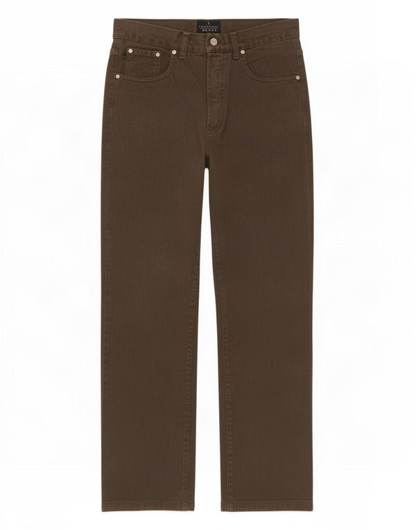 Trussardi Mens Straight Jeans W31 L28 Khaki Cotton