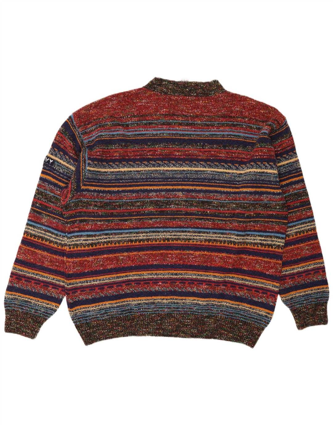 Silvy Herre Crew Neck Jumper Sweater IT 56 2XL Flerfarvet Stribet Uld