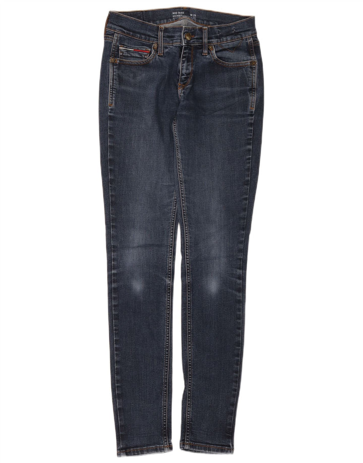 TOMMY HILFIGER Dame Mid Rise Skinny Jeans W29 L32 Blå Bomuld