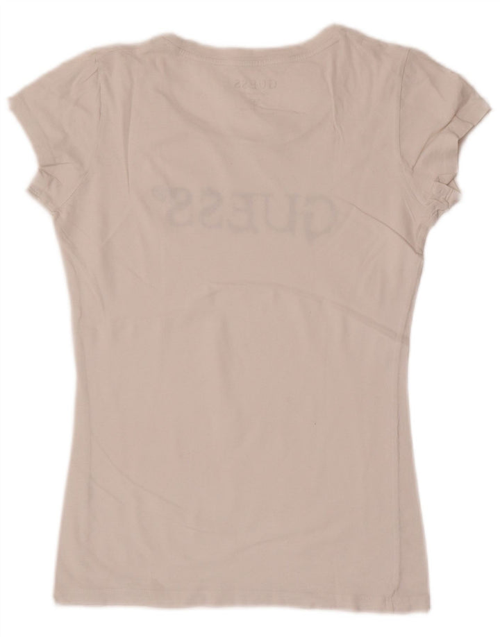 Guess Grafisk T-shirt top til kvinder UK 12 Medium White