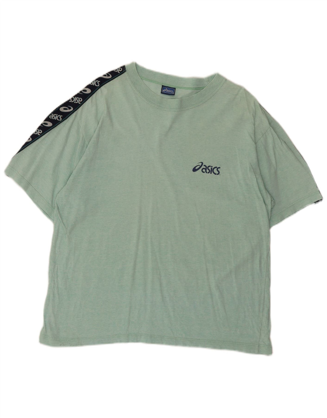 Asics Herre Grafisk T-Shirt Top Stor Grøn Colourblock Bomuld