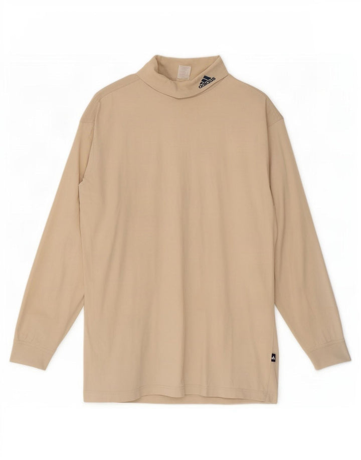 Adidas Herre Top Langærmet UK 38/40 Medium Beige Bomuld