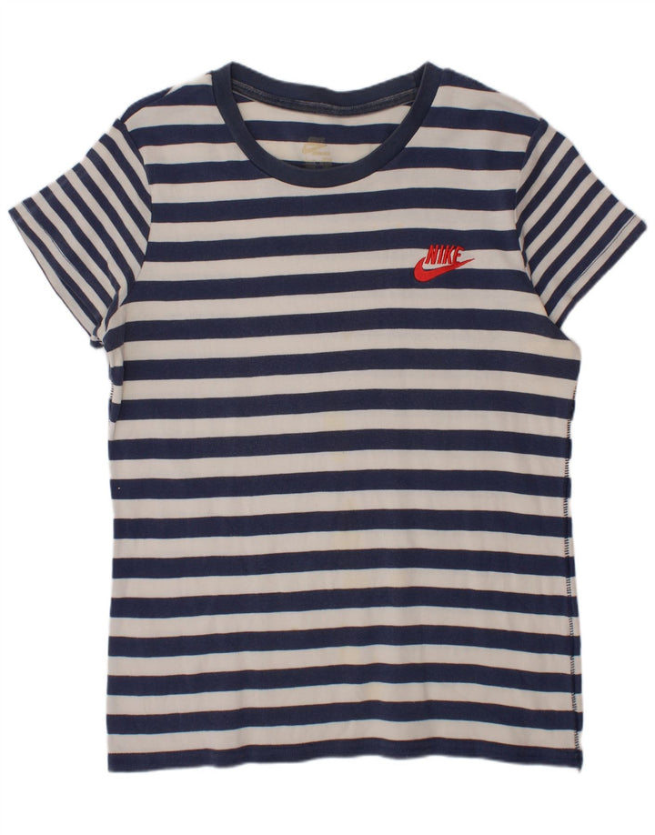 Nike Boys T-Shirt Top 12-13 år Stor marineblå stribet