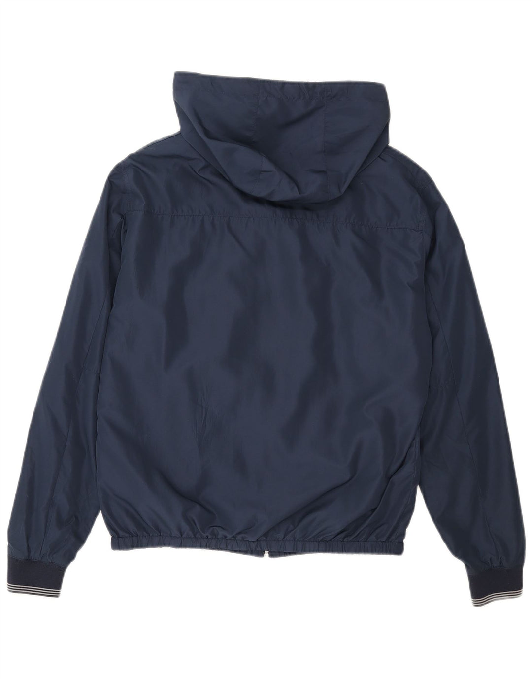 Zara Herre Hooded Bomber Jacket UK 38 Medium Navy Blue Polyester