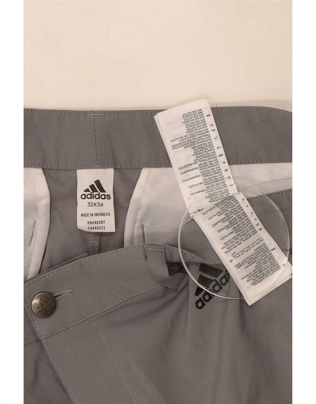 Adidas Herre Slim Chino Bukser W32 L34 Grå Polyester