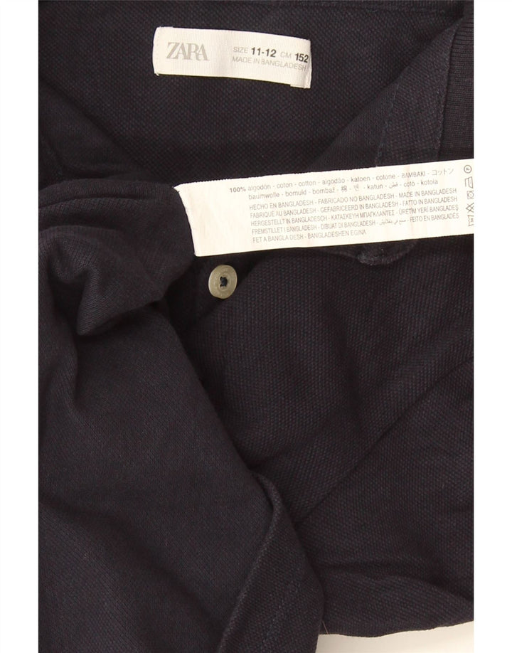 ZARA drenge poloshirt 11-12 år marineblå bomuld