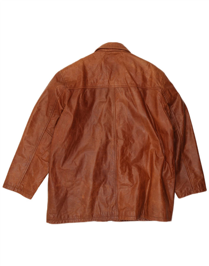 UNION RIVER Herre læderjakke UK 42 XL Brunt læder