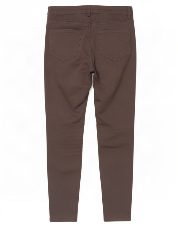 Zara Dame Skinny Casual Bukser EU 38 Small W28 L27 Brown Colourblock