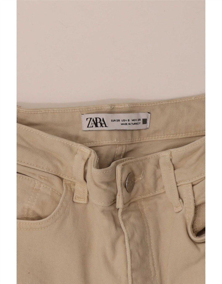 Zara Dame Straight Jeans EU 38 Small W28 L31 Beige