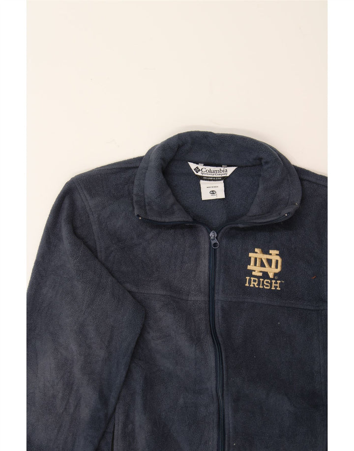 COLUMBIA Boys Graphic Fleece Jacket 14-15 Years Navy Blue Polyester Vintage Columbia and Second-Hand Columbia from Messina Hembry 