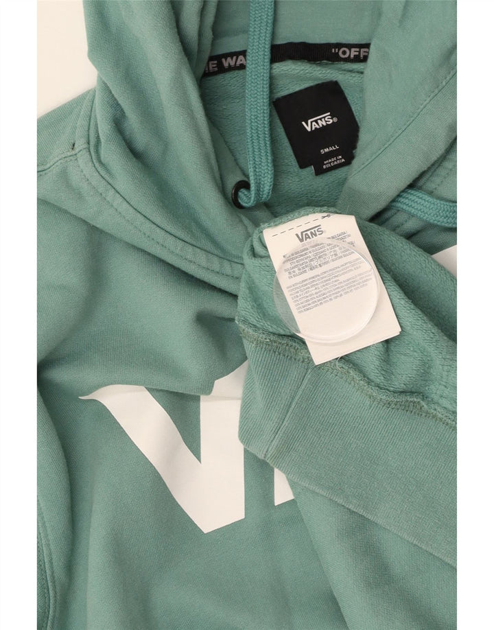 VANS Mens Graphic Hoodie Jumper Small Green Cotton