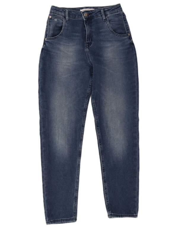 Calvin Klein piger tilspidsede jeans 13-14 år W27 L27 blå bomuld
