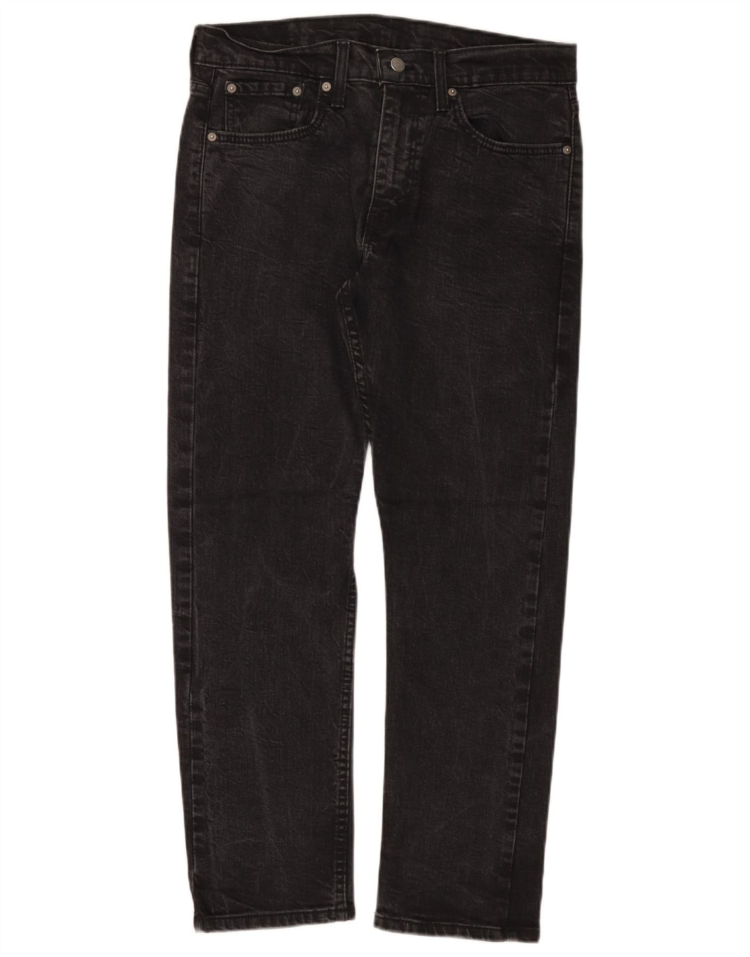 LEVI'S Herre 502 tilspidsede jeans W32 L30 Sort bomuld